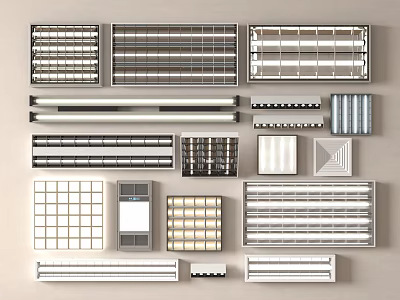 Various Modern Grille Lights With Diverse Design Styles For Interior Lighting Use 3d model