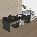 Modern Dining Table and Chair Combination Island Table Dining Table Dining Chair Single Chair 3d model