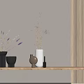 Modern Vase Dried Branch Vase Flora Combination 3d model