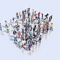 Diverse Group of People Standing Together Forming Heart Shape in Unity