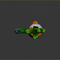 Cute Carrot Plush Toy With Green Leaves Smiling Face And Green Toy Gun