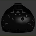 Black HTC Vive VR Headset With Adjustable Head Strap And Surface Holes 3d model