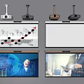 Modern Projection Curtain Projection Curtain Projector 3d model