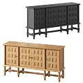 Modern Black And Wooden TV Stand With Storage Cabinets And Simple Design