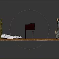 Small Dark Wooden Table on Chessboard With Statues And Broken White Items