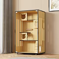 Modern Wooden Cat Furniture With Cat Face Openings Shelves And Stairs