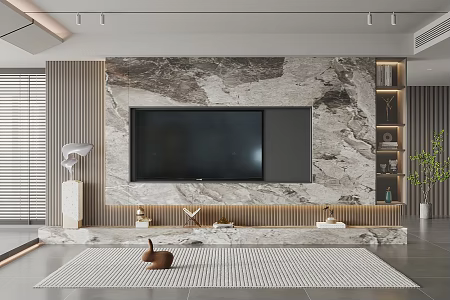 Modern TV background wall 3d model