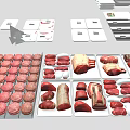 Assorted Food Packages With Various Colors And Different Shapes Neatly Arranged Display Collection