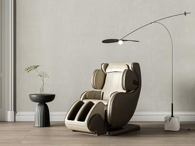 Modern Design Massage Chair with Floor Lamp Green Plant and Small Table in Indoor Setting 3d model