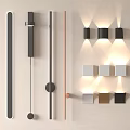 Modern Wall Lamps With Different Shapes Colors And Lighting Effects 3d model