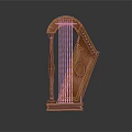 Wooden Decorative Harp As Stylish Home Living Room Accessory With Ornate Design