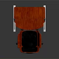Red Office Desk with Multi Layer Shelves Metal Frame and Red Chair Black Cushion Wheels