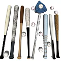 Baseball Sports Equipment Collection Featuring Bats Balls And Leather Glove