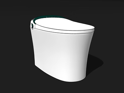 Modern White Ceramic Toilet With Sleek Contemporary Design And Smooth Surface 3d model
