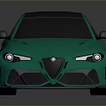 Green Sports Sedan With Black Wheels Rear Spoiler And Aerodynamic Design