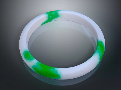 White And Green Jade Bracelet For Women Fashion Accessory With Elegant Design 3d model