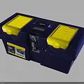 Blue and Yellow Hard Case Toolbox With Twin Lids Secure Lock Design 3d model