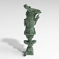 Artistic Green Bronze Landscape Sculpture Featuring Intricate Design And Unique Structure