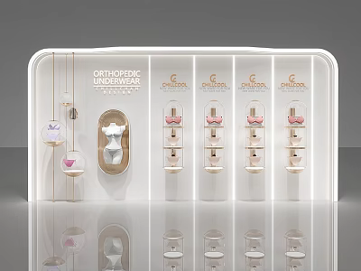 Mall Counter for Orthopedic Underwear with Modern Display Shelves and GAVIN Brand Collection 3d model