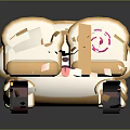 Children's Corgi Shaped Toy Car With Smiling Face And Light Brown Seats