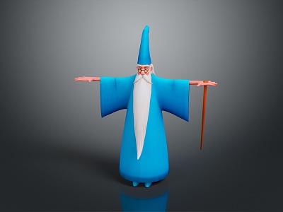 Wise Old Man Old Man Ancient Old Man Ancient Wise Warlock Taoist priest wizard mage 3d model