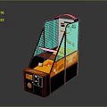 Colorful Arcade Basketball Game Machine With Hoop Display Screen And Side Graphics