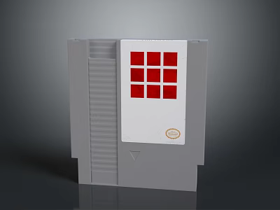 Gray Electrical Hardware Tools Box With Red Square Indicators And Identification Label 3d model
