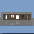 Modern Detached Villa Exterior With Large Windows Wooden Siding Front Door And Outdoor Lights