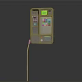 Public Payphone Structure With Green Display Keypad And Coin Slot