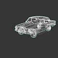 White Vintage Classic Sedan Car With Wooden Front Detail And Retro Design