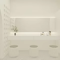 Modern Beauty Hair Salon Interior With White Reception Desk Soft Lighting And Decorative Plants