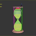 Unique Decorative Hourglass With Wooden Frame Blue Pink Sand And Spoon On Top