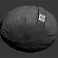 Soft Gray Round Fabric Ottoman With Strap Design For Living Room Decor