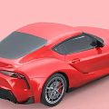 Red Toyota Sports Car With Sleek Aerodynamic Body And Sporty Design