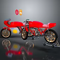 Two Red Motorcycles With Classic Design And Shiny Body Details