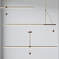 Modern Minimalist Ceiling Pendant Light With Linear Metal Frame And Hanging Design 3d model