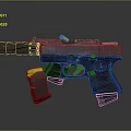 Modern Tactical Pistol with Black Grip Metal Barrel and Magazine Safety Indicator