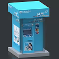 Smart Blue ATM Machine With UnionPay Support Touchscreen Interface And Multiple Payment Cards