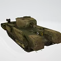 Camouflaged Military Tank Featuring Weathered Surface Heavy Tracks And Cannon