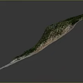 Detailed Terrain Model With Green Vegetation And Light Colored Rocky Surface Features