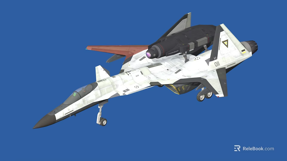 Fighter Jet Sleek White Camouflage Featuring Sharp Nose Cockpit And Twin Engines 3d model 