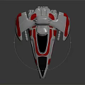 Futuristic White Pink Spaceship Model With Streamlined Design And Transparent Cockpit