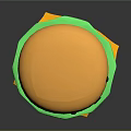 Cute Cartoon Style Smiling Hamburger With Yellow Bun Green Lettuce Red Tomato And Yellow Cheese