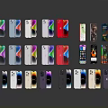 Electronic Appliances Smartphones in Various Colors and Different Models Neatly Arranged