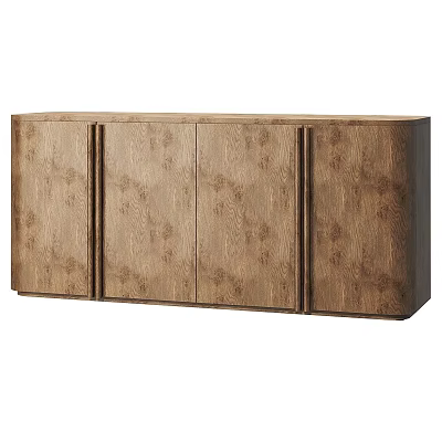 Elegant Natural Burl Wood Sideboard Cabinet For Entryway And Living Room Functional Storage Organization 3d model