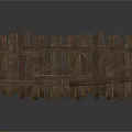 Natural Rustic Wooden Fence Structure With Slats For Outdoor Garden Decoration