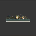 Cartoon Style Fantasy Scene with Castles Buildings Water Areas and Boats
