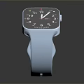 Modern Smart Watch With Light Blue Strap And Square Digital
