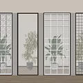 Stylish Modern Glass Partition Screens With Diverse Patterns For Interior Design 3d model