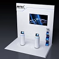 MEETX Tech Display Showcase Shelf With Interactive Screen And Blue Lighting 3d model
